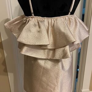 Buddy Love Gold Ruffle Cocktail Dress